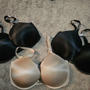 Victorias Secret 36g Never Worn Elegant Black and Tan Women's Bra Set Push Up